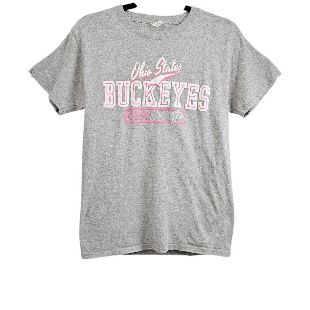 Ohio State Buckeyes Gray And Pink Graphic Team T-Shirt